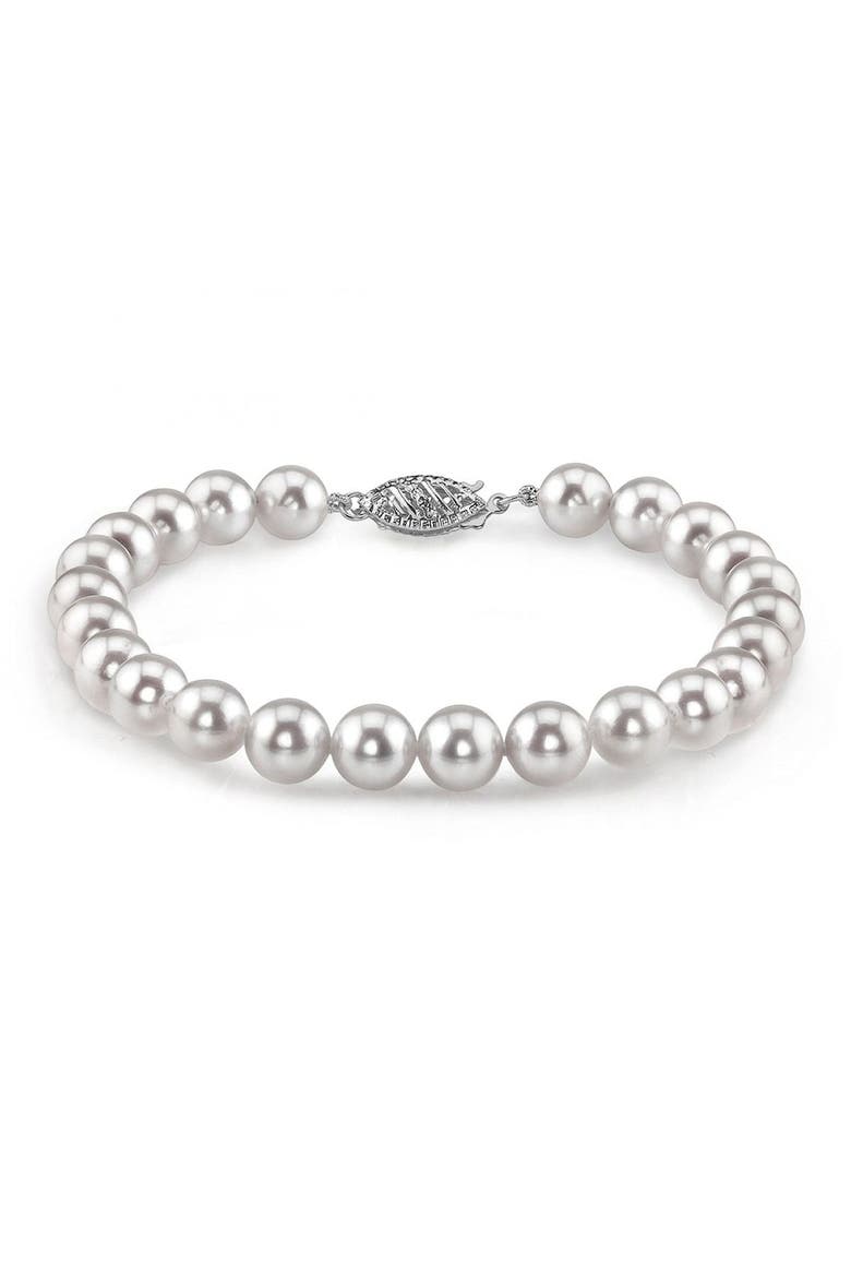 5.5-6.0mm Akoya White Pearl Bracelet, Main, color, White Pearls