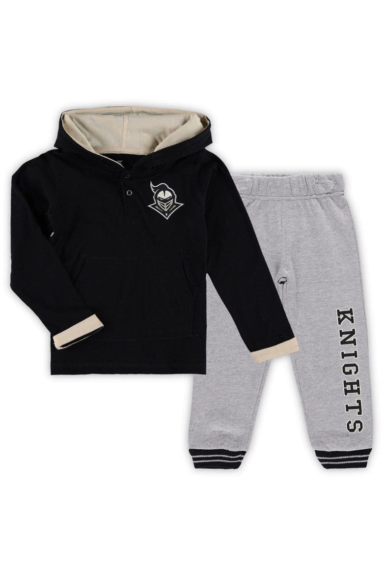 Toddler Colosseum Black/Heathered Gray UCF Knights Poppies Pullover Hoodie and Sweatpants Set, Main, color, Black