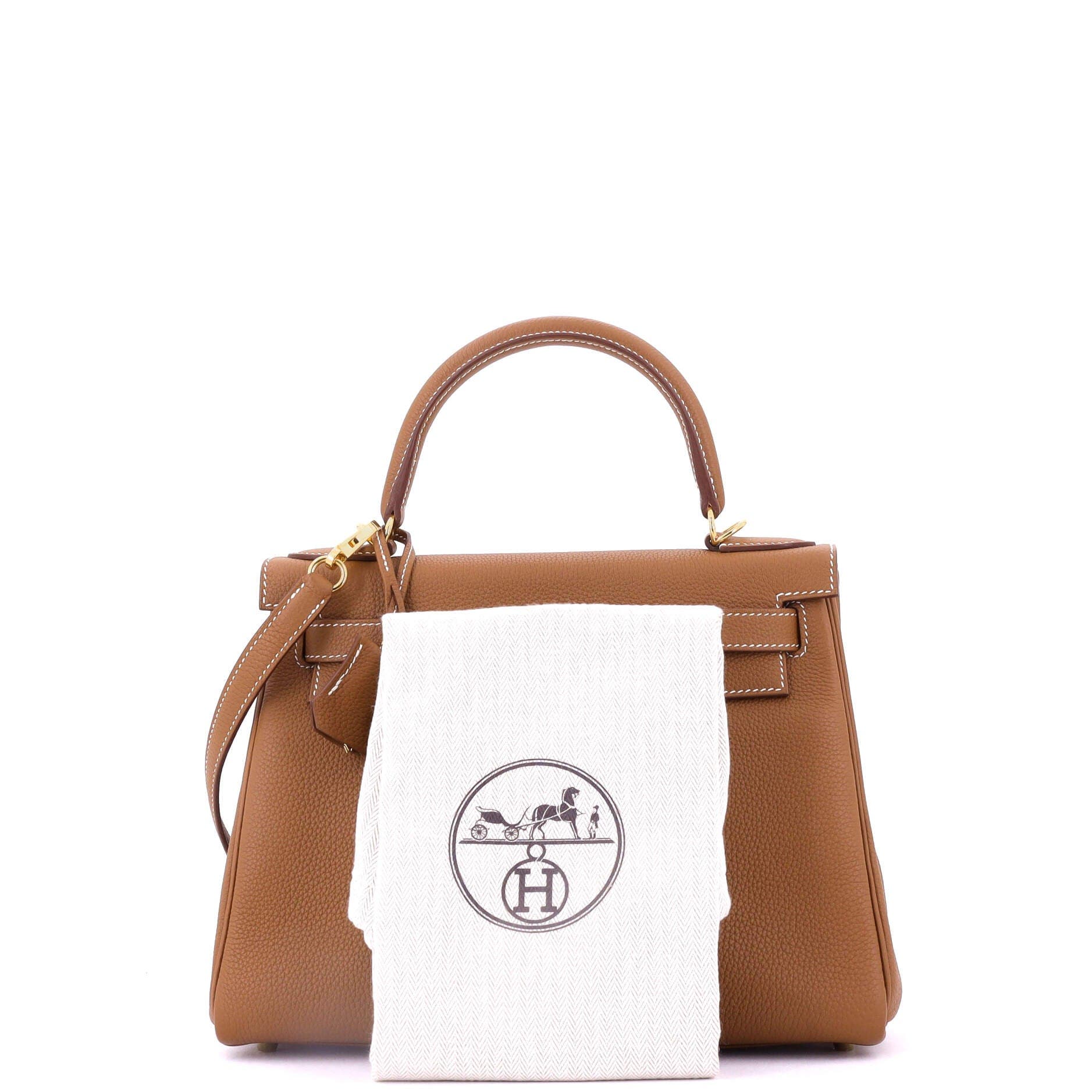 Pre-Owned Hermes Kelly Handbag Brown Togo with Gold Hardware 28, Alternate, color, 