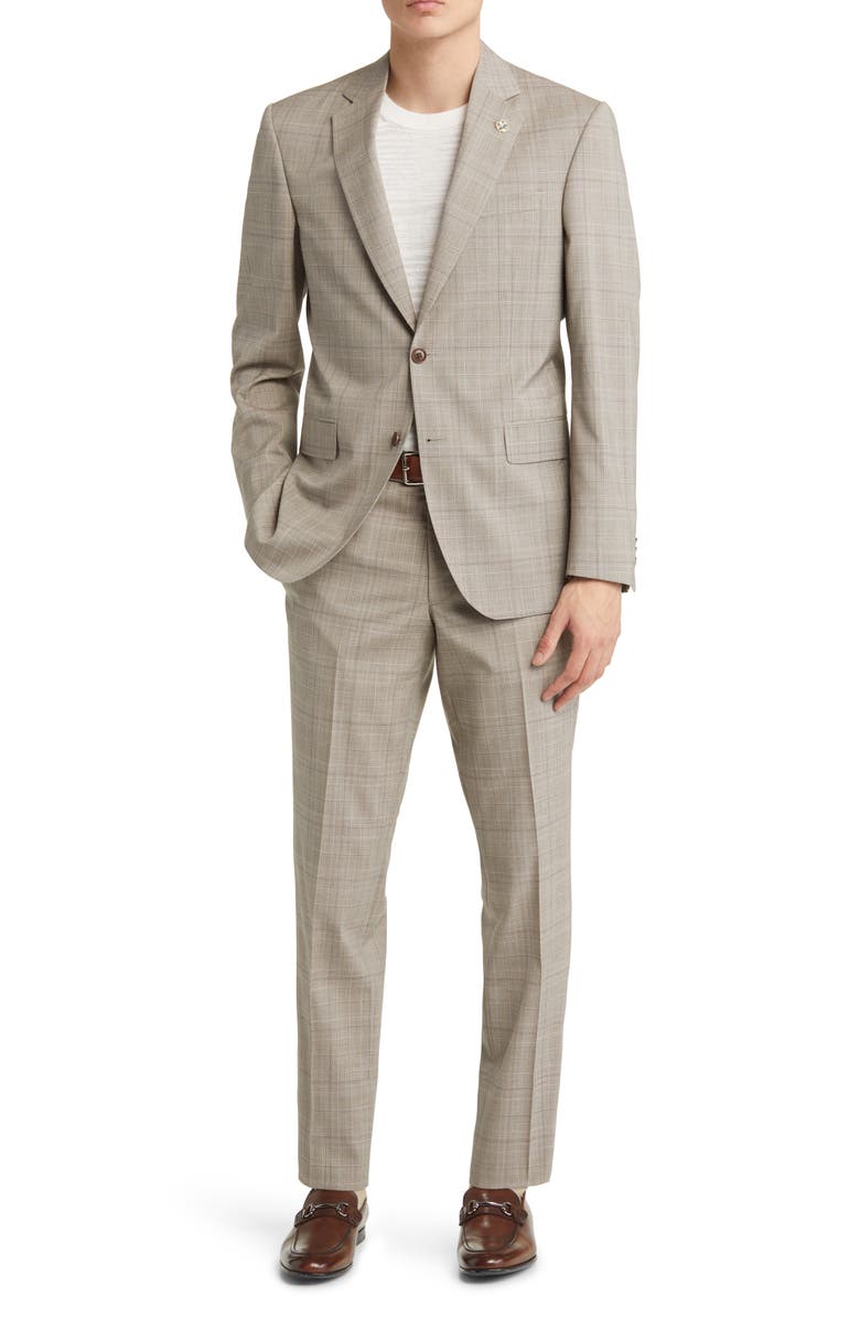 Ted Baker London Jay Slim Fit Plaid Wool Suit, Main, color, 