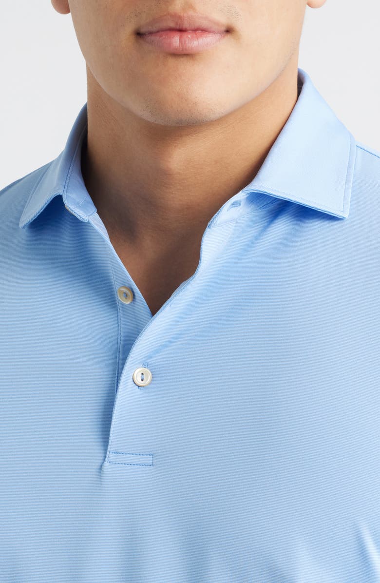 Peter Millar Holden Solid Long Sleeve Performance Polo, Alternate, color, Bluebird