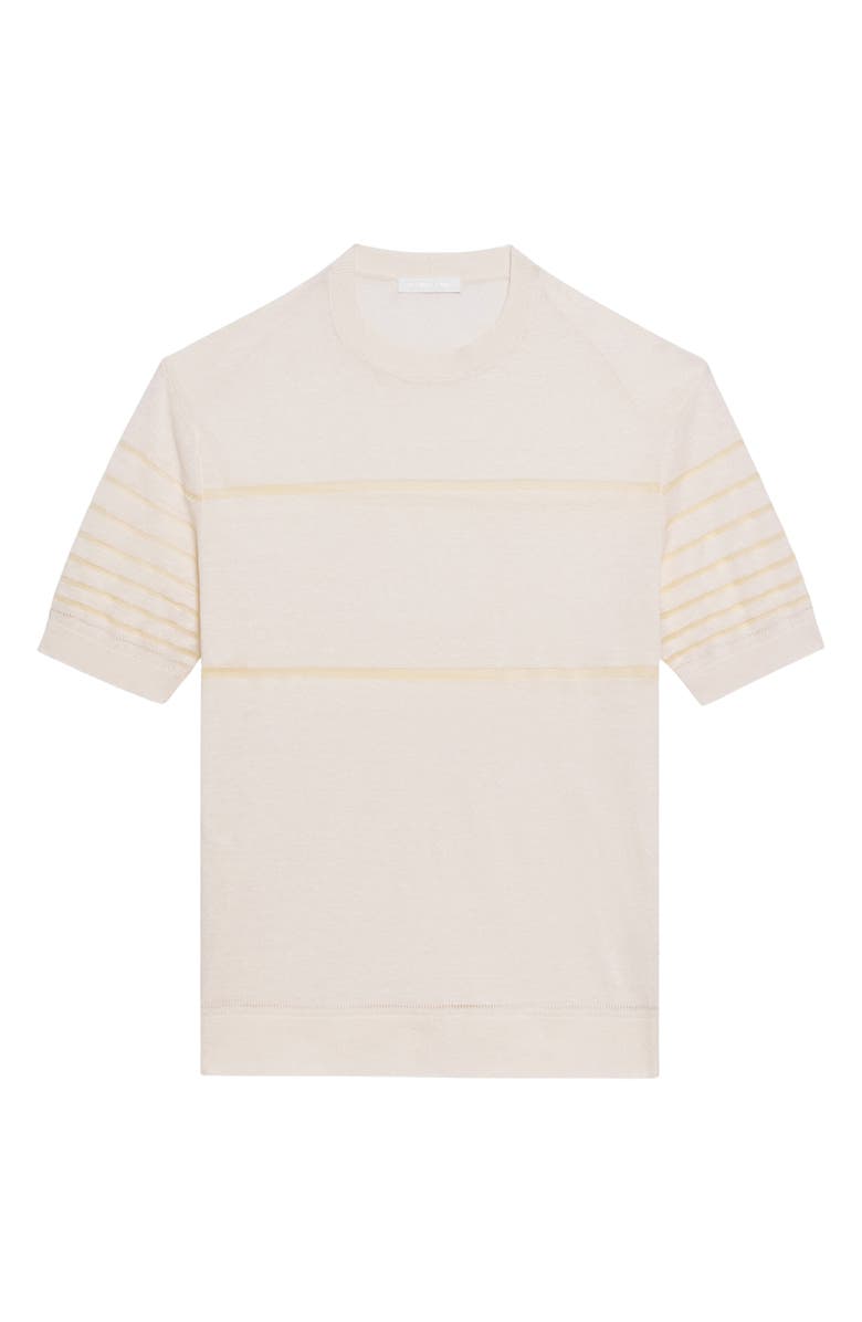 Helmut Lang Sheer Stripe Linen T-Shirt, Alternate, color, Ivory