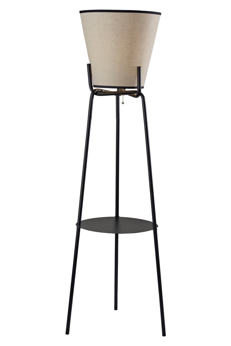 Zeek Shelf Floor Lamp, Main, color, BLACK