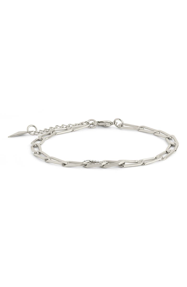 Sterling Forever Kinsley CZ Chain Bracelet, Alternate, color, Silver