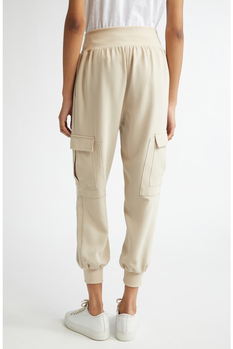 Giles Crepe Cargo Pants, Alternate, color, KHAKI