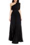 Vida One-Shoulder Pleated Chiffon Gown