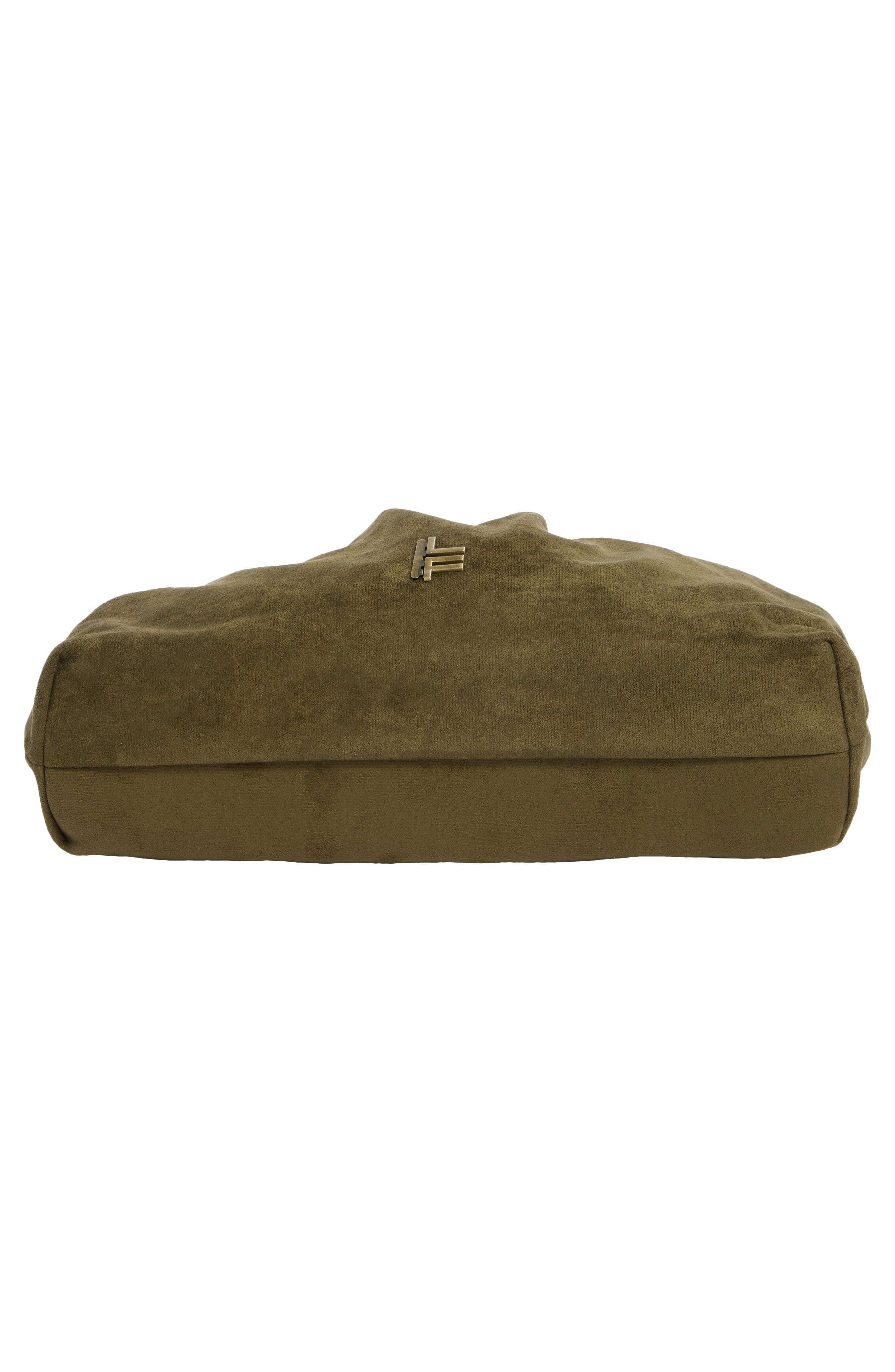 Faux Suede Clutch, Alternate, color, OLIVE
