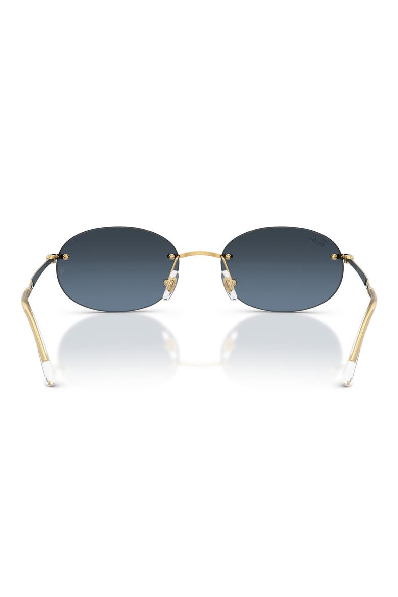 54mm Gradient Rimless Oval Sunglasses, Alternate, color, ARISTA / BLUE GRADIENT GREY
