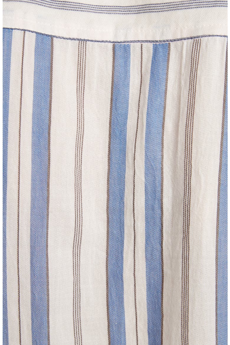 Pajama Stripe Tie Neck Blouse, Alternate, color, IVORY