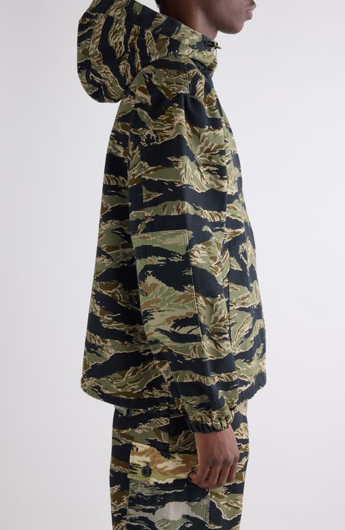 Givenchy Camo Print Cotton Military Windbreaker In Green Multicolored