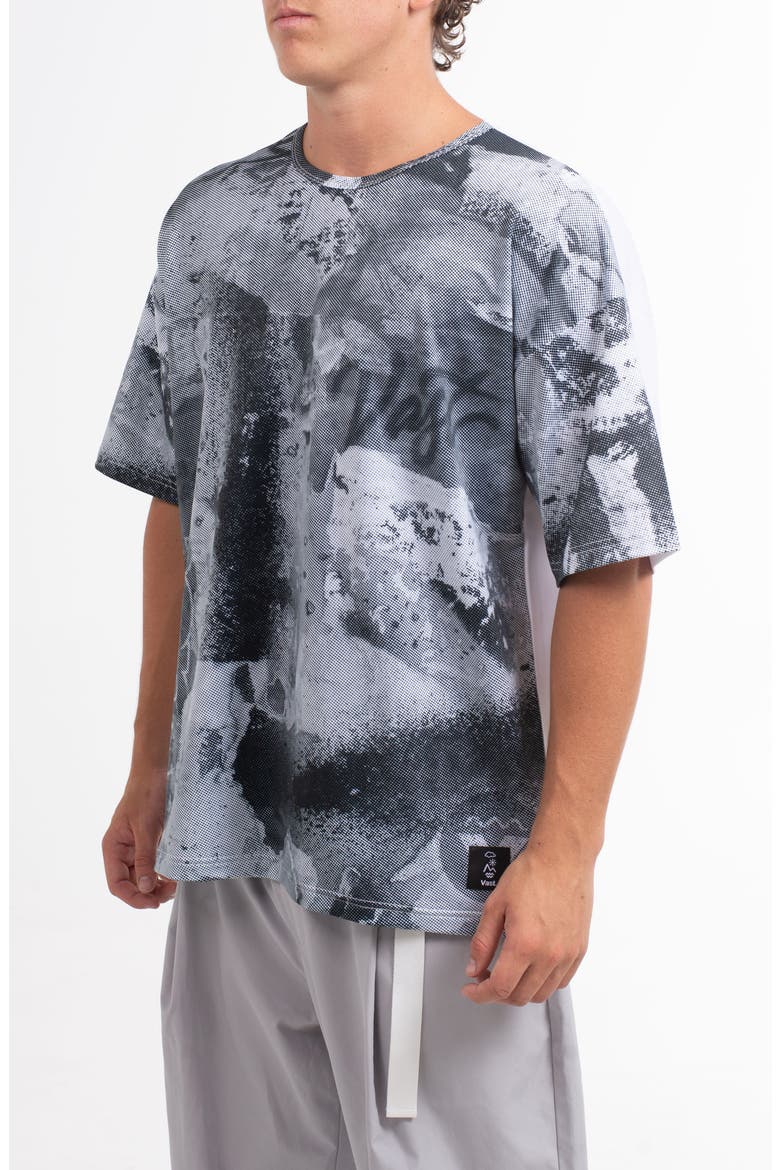 Zine Boxy Fit Aqua Terra Performance Graphic Tee, Alternate, color, DARK GREY