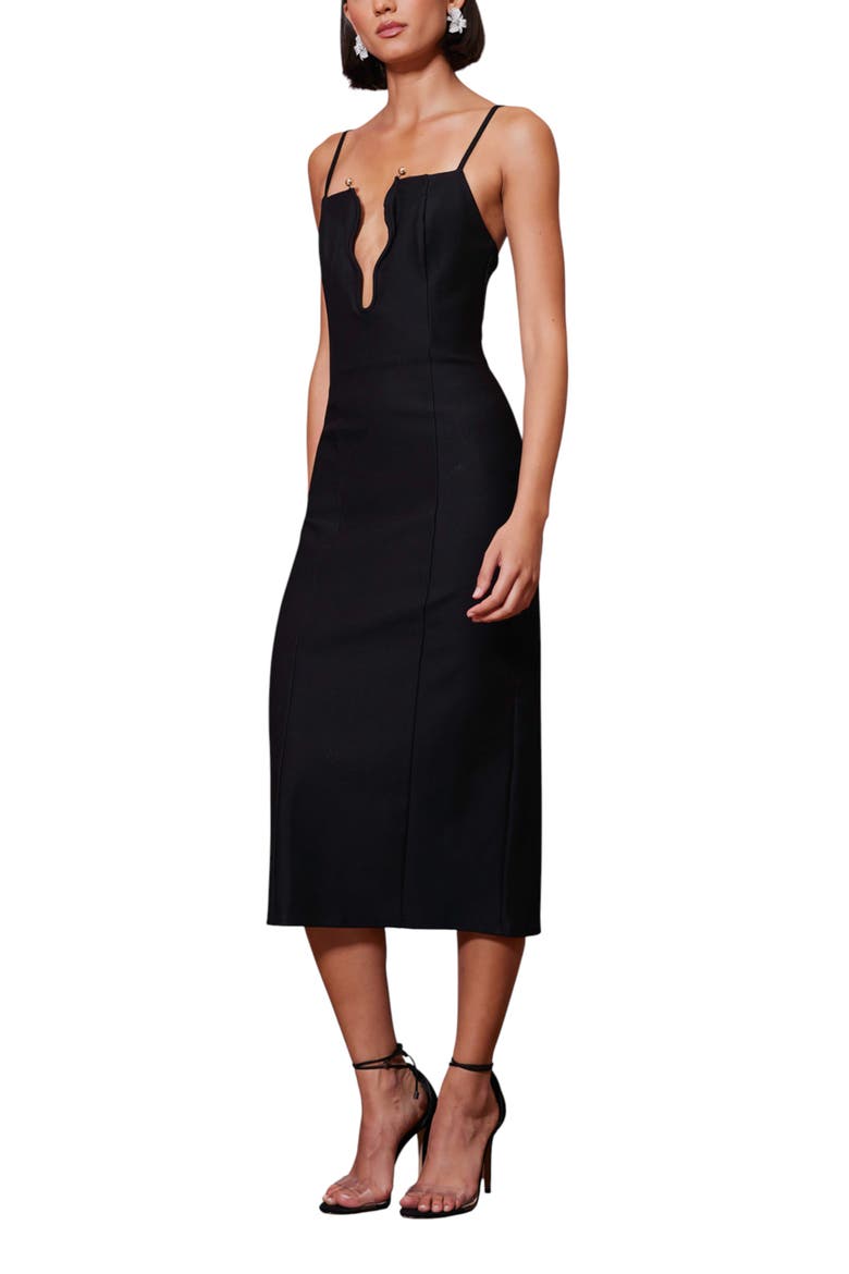 Gigi Ponte Dress, Alternate, color, Black