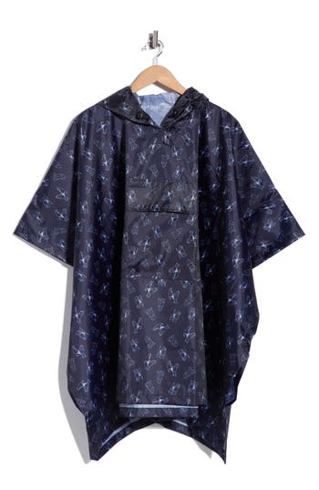 Barbour Packaway Poncho In Navy/ Cl