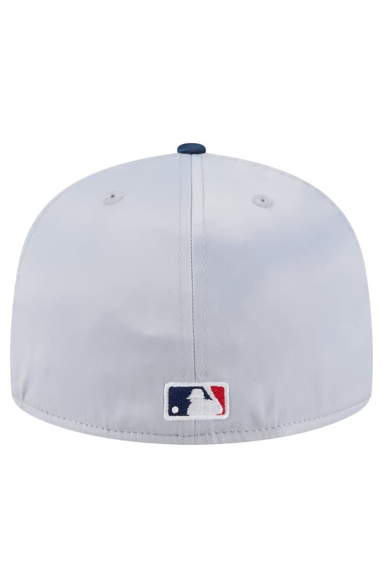 New Era Men's New Era Gray/Navy Boston Red Sox Satin 59FIFTY Fitted Hat, Alternate, color, Gray