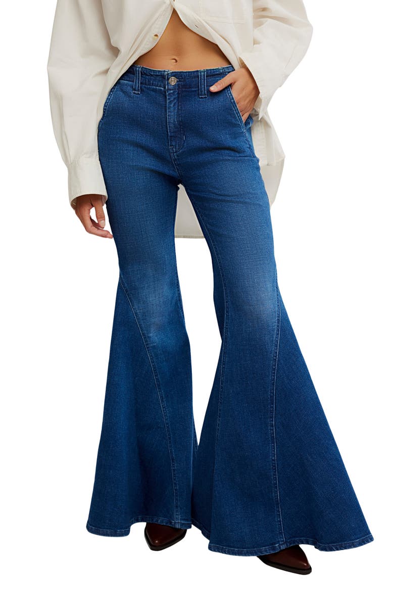 Free People Marque Flare Jeans, Main, color, Kora