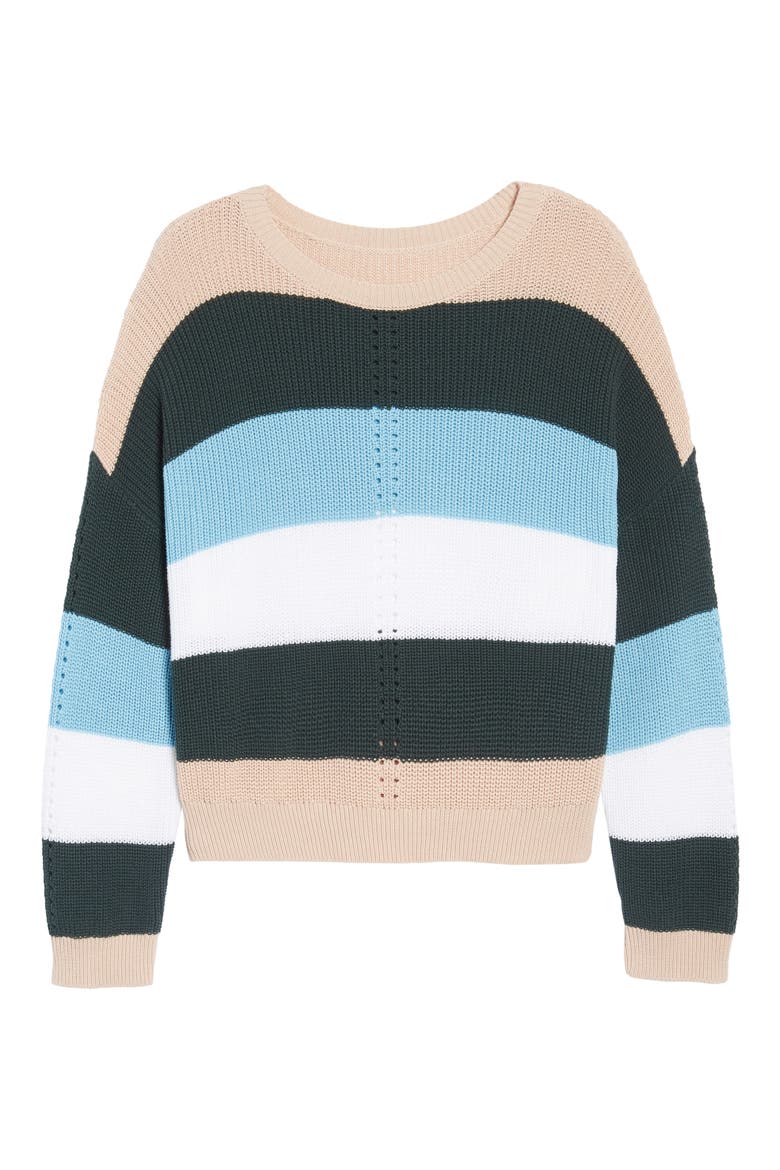 Stripe Sweater, Alternate, color, PINK HERO FELICITY STRIPE