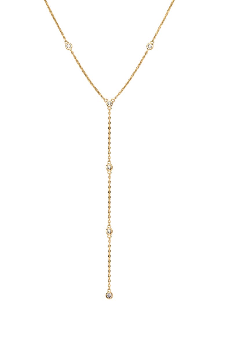 MADE BY MARY CZ Poppy Lariat Necklace, Main, color, Gold Vermeil