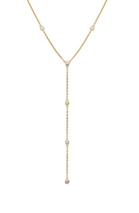 CZ Poppy Lariat Necklace