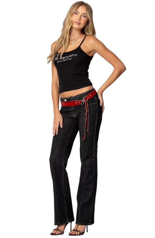 EDIKTED EDIKTED AVRIL LOW RISE BOOTCUT JEANS 