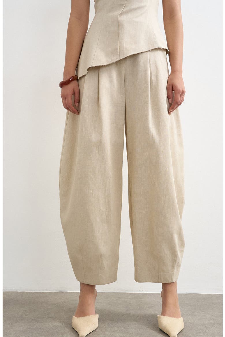 Pleated Barrel Pants, Main, color, STONE
