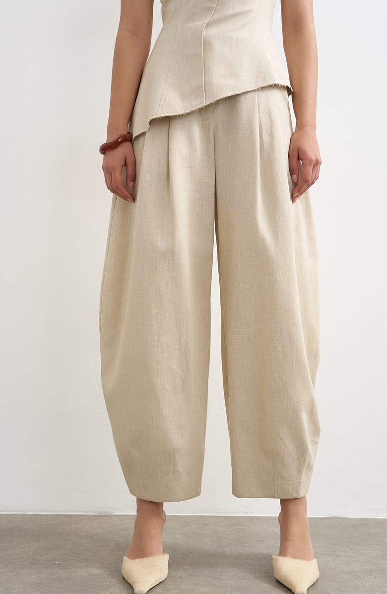 Topshop Pleated Barrel Pants, Main, color,