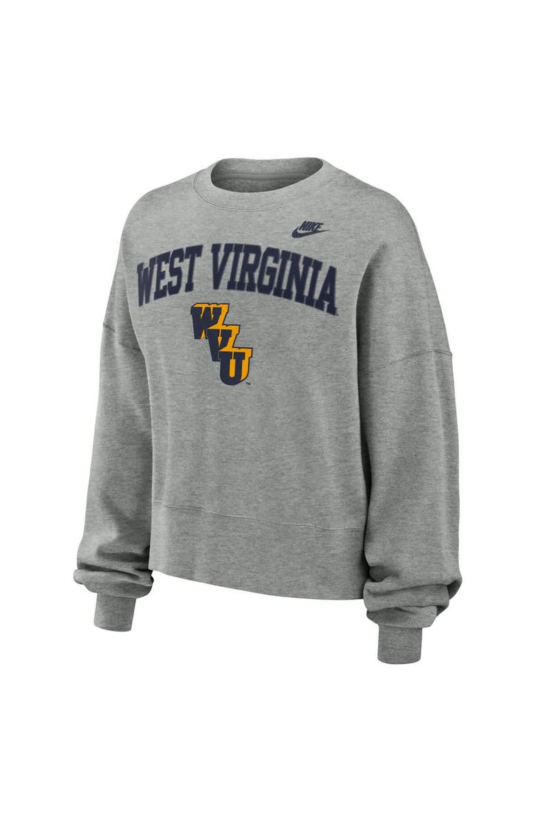 Nike Women's Nike Heather Gray West Virginia Mountaineers Oversized Legacy Classic Pullover Sweatshirt, Alternate, color, 