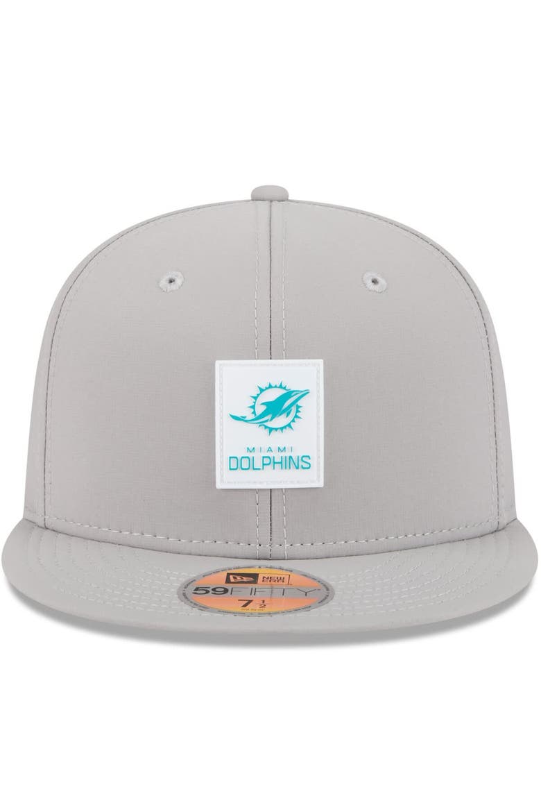 Men's New Era Gray Miami Dolphins 2025 Sideline  59FIFTY Fitted Hat, Alternate, color, Gray