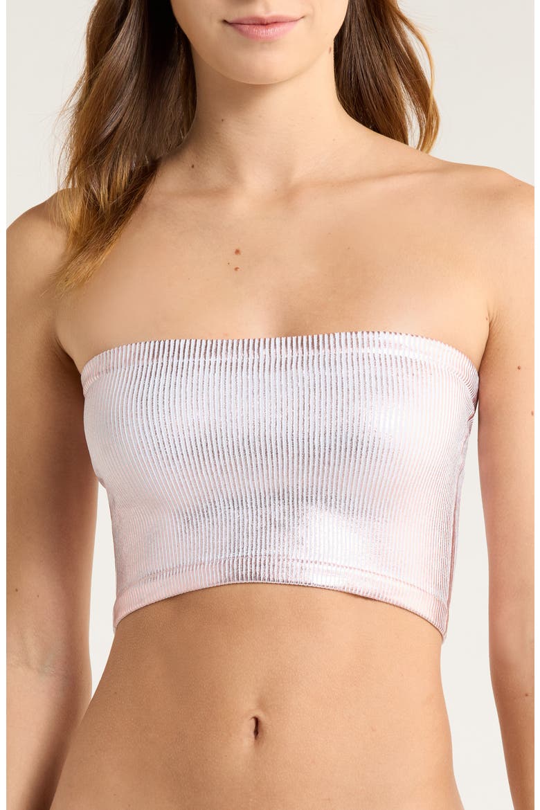 Amelia Foil Bandeau Top, Main, color, BALLET COMBO