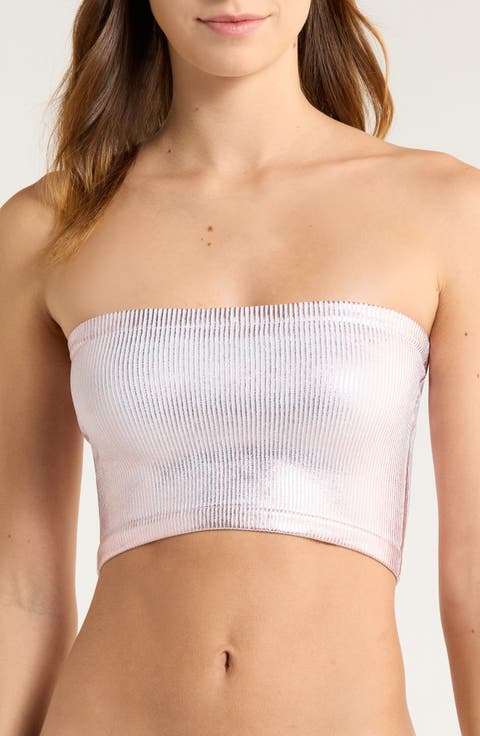 Amelia Foil Bandeau Top