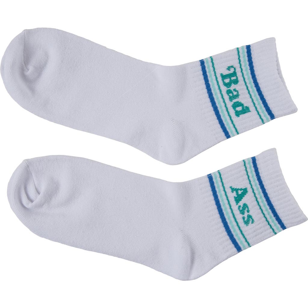 Totalee Gift Bad/ass Socks Cotton White In Gray