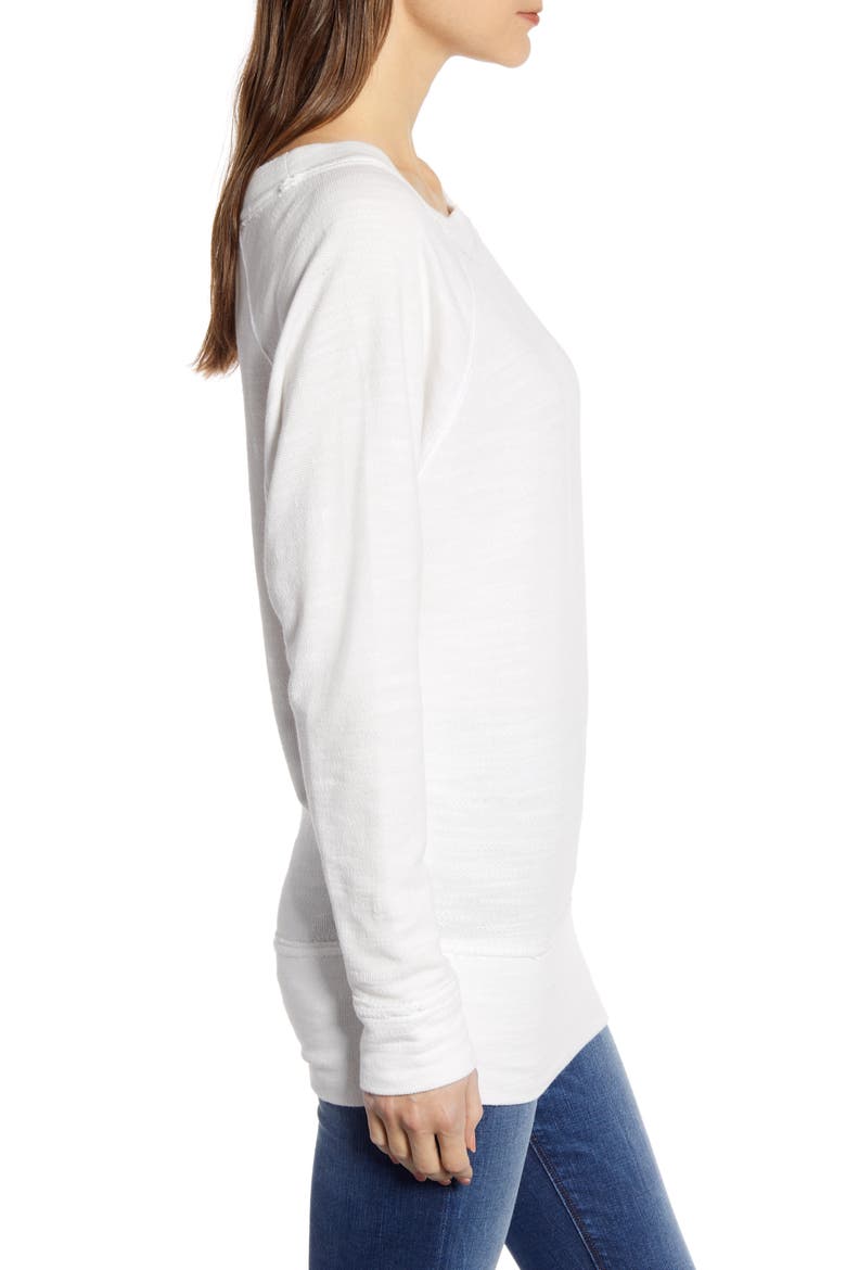 Dolman Sleeve Cotton Blend Pullover, Alternate, color, WHITE