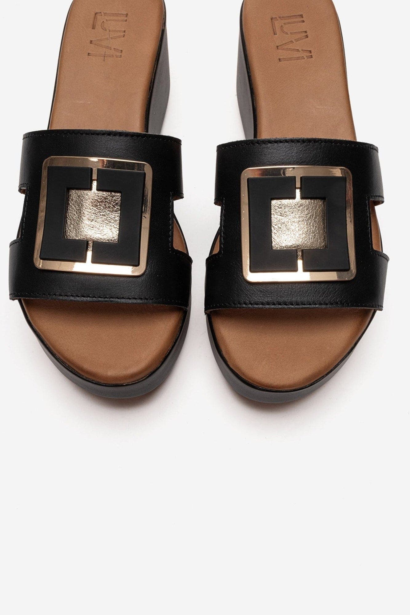 Hiola Leather Platform Sandal, Alternate, color, Black