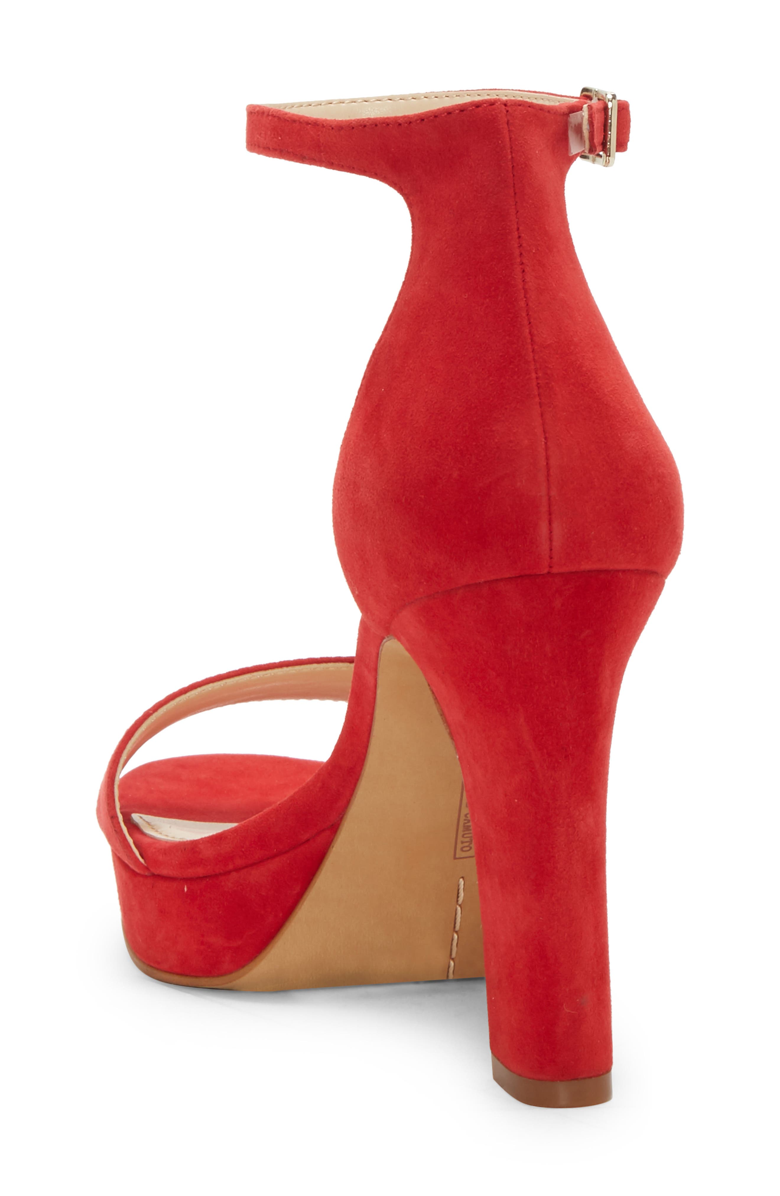 Sathina Sandal, Alternate, color, GLAMOUR RED SUEDE