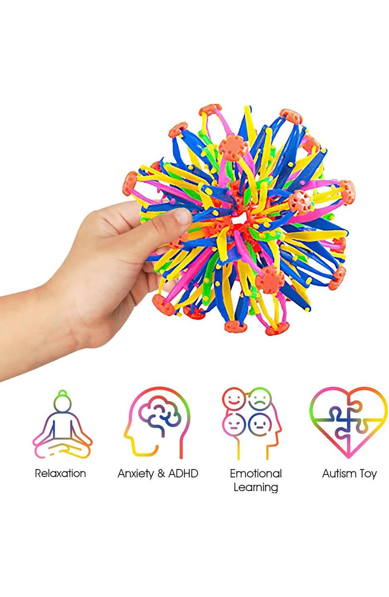 ArtCreativity Expandable Breathing Ball Colorful Stress Reliever, 6 to 12 inches, Alternate, color, Multicolored