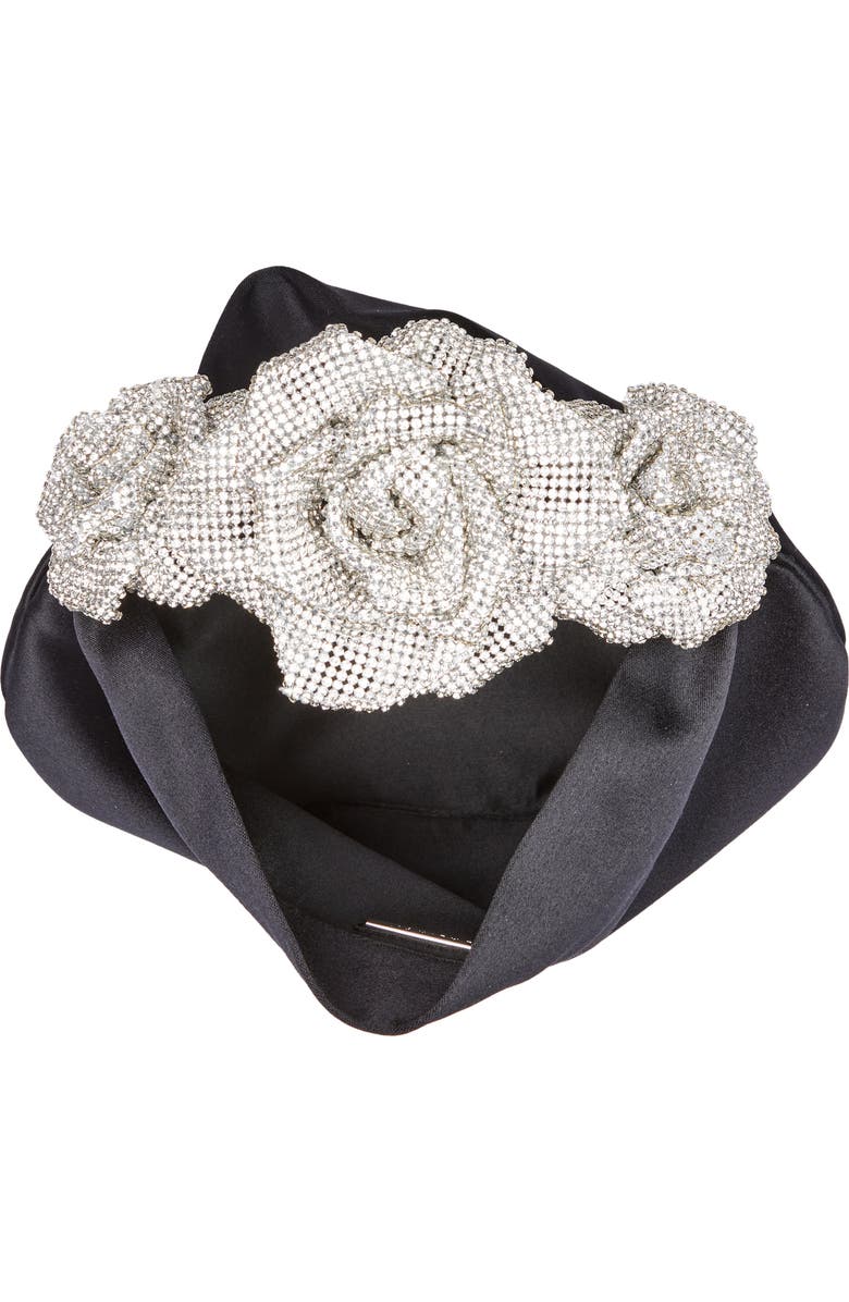 L’alingi Crystal Handle Satin Hobo Bag, Alternate, color,