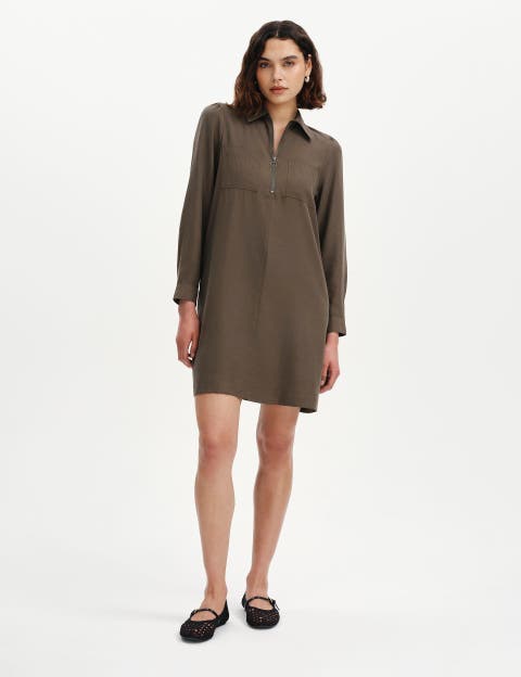 Enriko Zip Front Short Dress