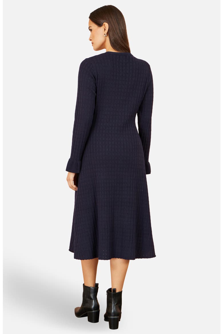 Long Sleeve Knitted Midi Dress, Alternate, color, Navy