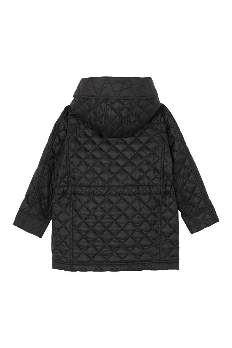 Trey Quilted Water Resistant Hooded Jacket, Alternate, color, BLACK