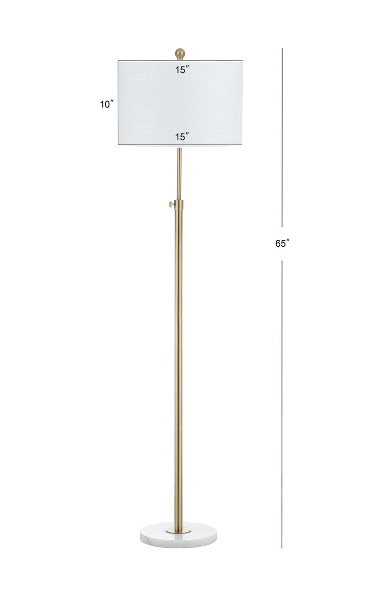 JONATHAN Y June 65" Adjustable Metal/Marble LED Floor Lamp, Alternate, color, Brass Gold/White