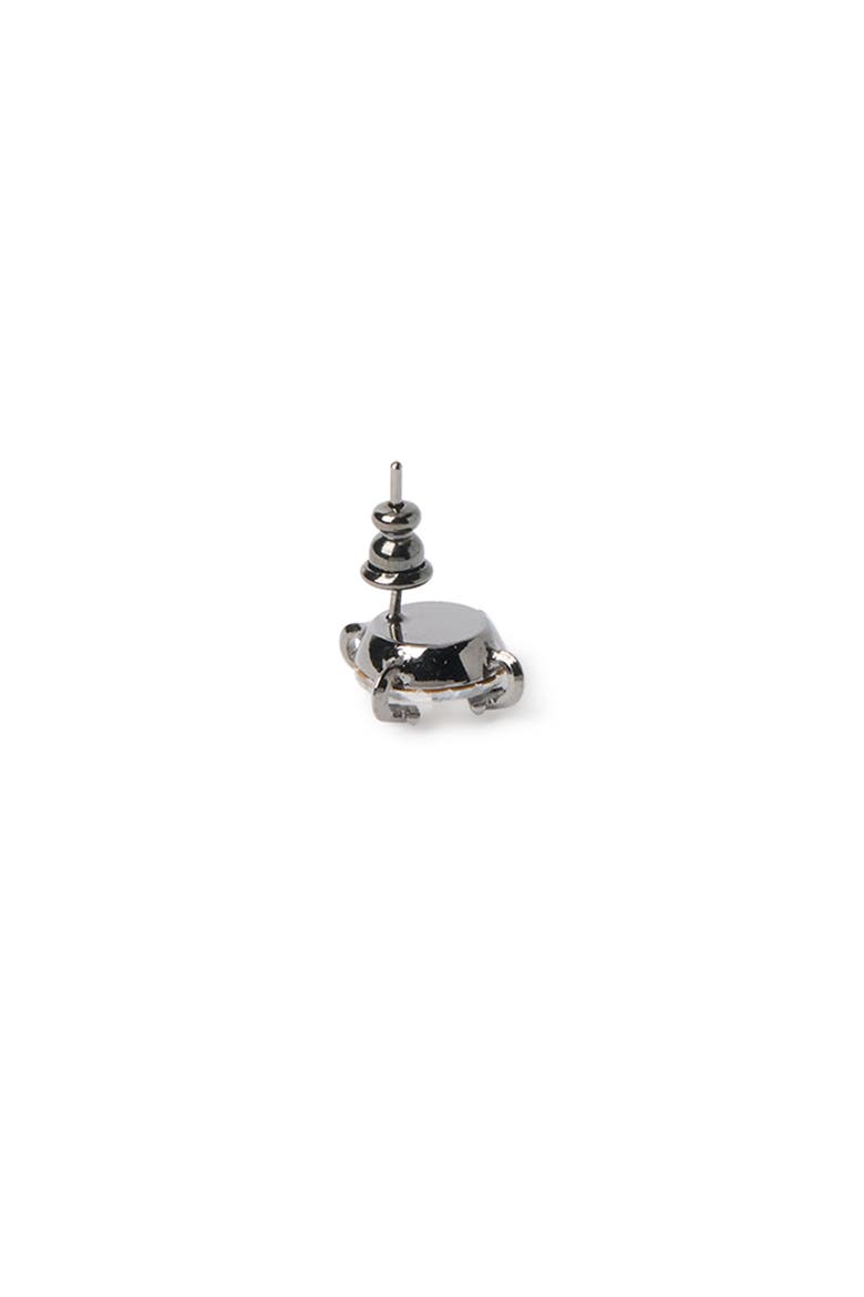 Men's Black Bling Round Mono Earring, Alternate, color, Silver
