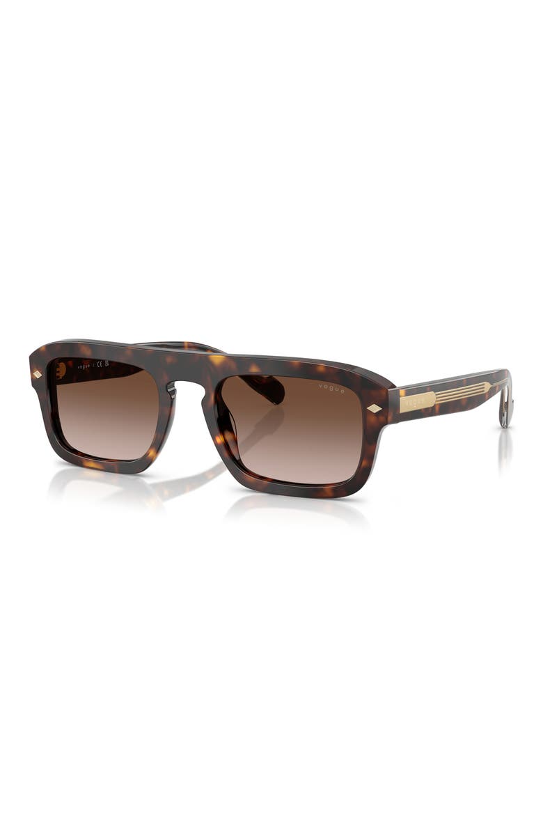53mm Gradient Square Sunglasses, Alternate, color, DARK HAVANA