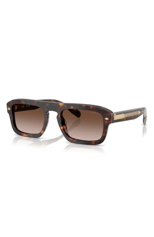 Vogue 53mm Gradient Square Sunglasses In Dark Havana