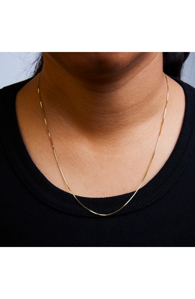 Haus of Brilliance Unisex Solid 14K Gold 0.75mm Classic Box Chain Necklace, Alternate, color, Yellow