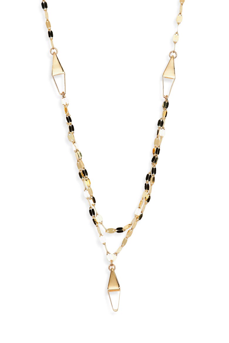 14K Gold Double Strand Kite Pendant Necklace, Main, color, YELLOW