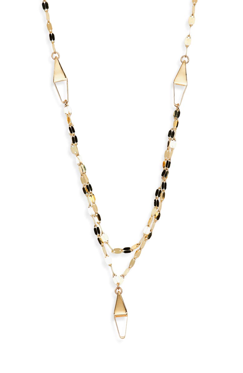 LANA 14K Gold Double Strand Kite Pendant Necklace, Main, color, Yellow