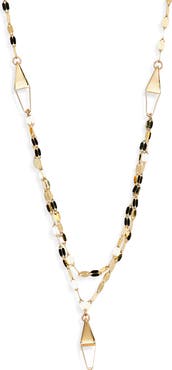 LANA 14K Gold Double Strand Kite Pendant Necklace