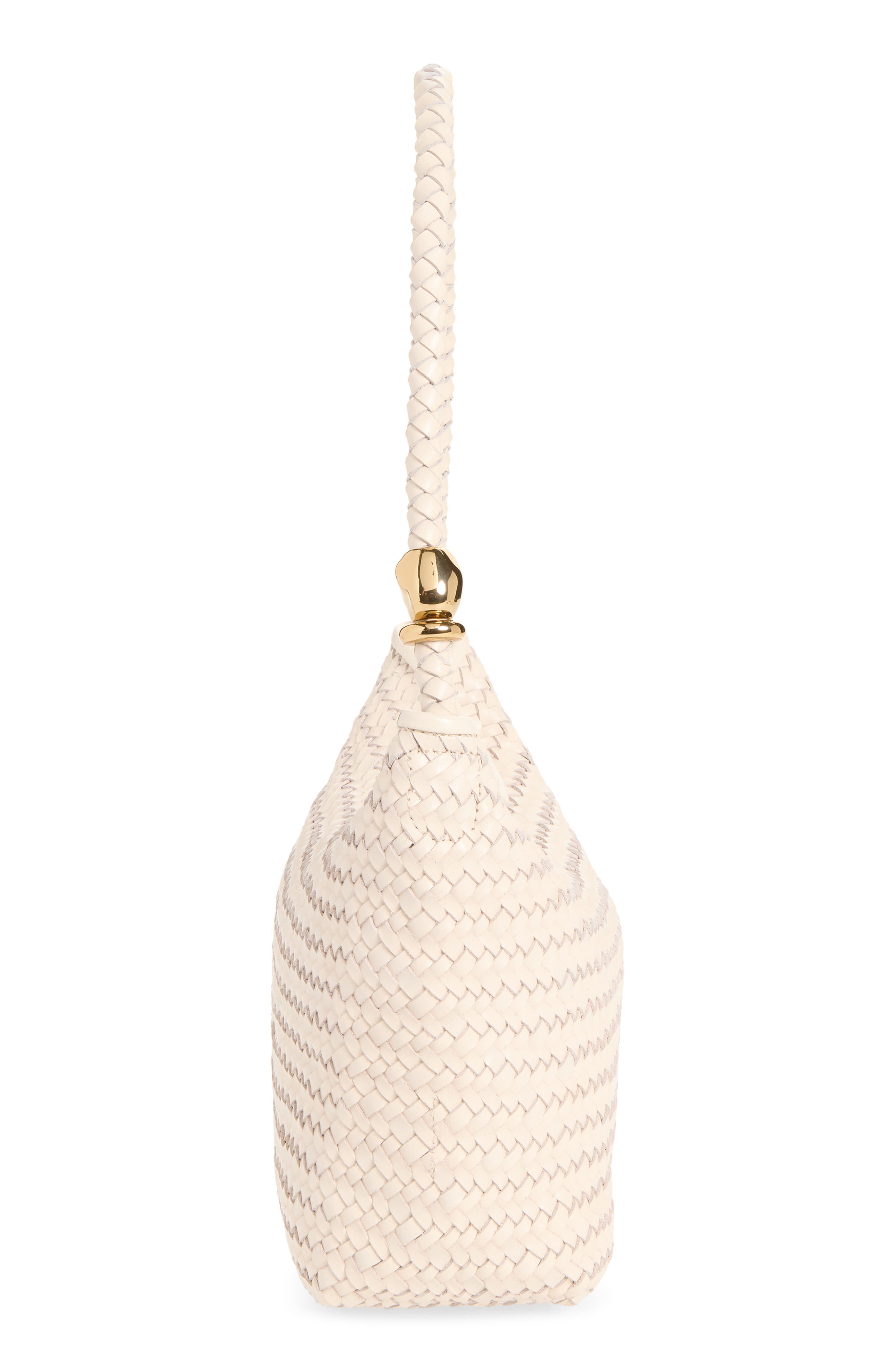 The Signature Woven Raffia Shoulder Bag, Alternate, color, VINTAGE MUSLIN