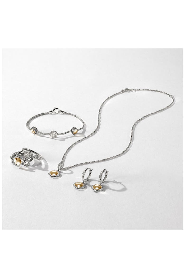JH Essential Drop Earrings, Diamonds, 13mm, Alternate, color, STERLING SILVER / GOLD