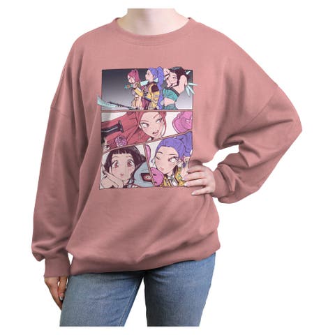Junior's KPop Demon Hunters Huntrix Superstars Manhwa Panels  Sweatshirt