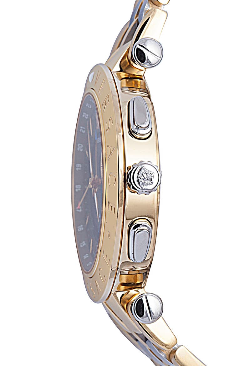 'V-Race GMT' Bracelet Watch, 46mm, Alternate, color, GOLD/ SILVER